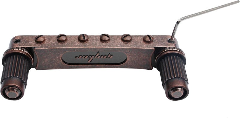 guyker Guitar Tune-O-Matic Roller Saddle Bridge Replacement Part Compatible with Gibson Les Paul LP SG Style 6 String Electric Guitar - GM005, Bronze - Image 4